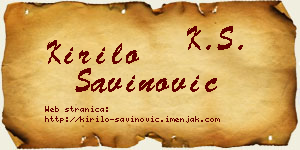 Kirilo Savinović vizit kartica